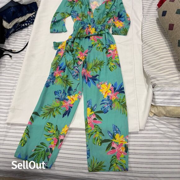 BLUSH Boutique Women's Floral Jumpsuit M Multicolor Wide-Leg Summer - Picture 1 of 7